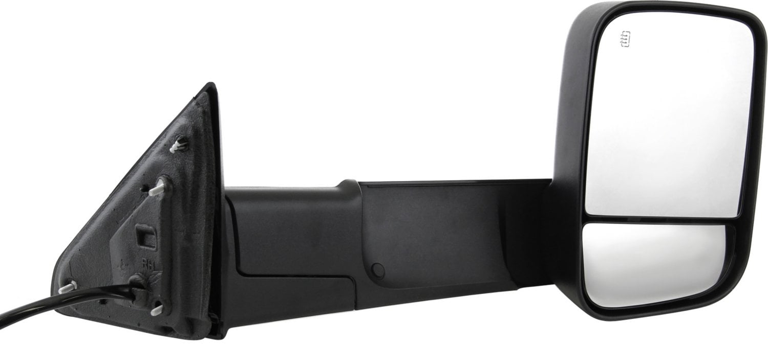 Kool Vue Towing Mirror Compatible With 2013-2018 Ram 1500 2500 Right Passenger Side Heated w/ Blind Spot Corner Glass In-housing Signal Light Textured Black