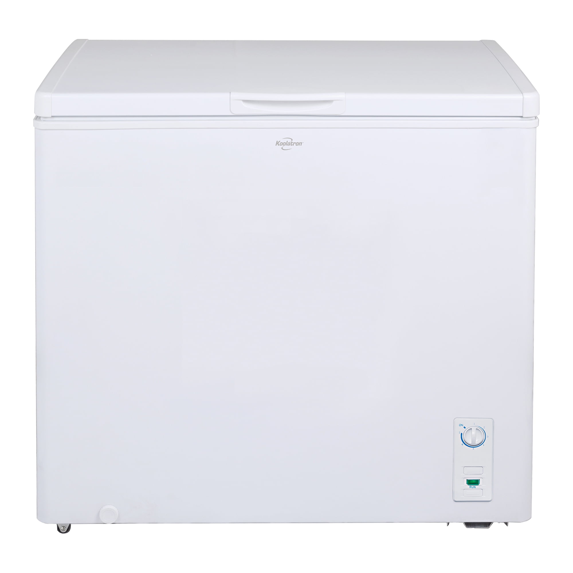 Koolatron Large Chest Freezer, 7.0 cu ft (195L),Manual Defrost Deep Freeze, Storage Basket, Space-Saving Flat Back, Stay-Open Lid, Front-Access Drain, White