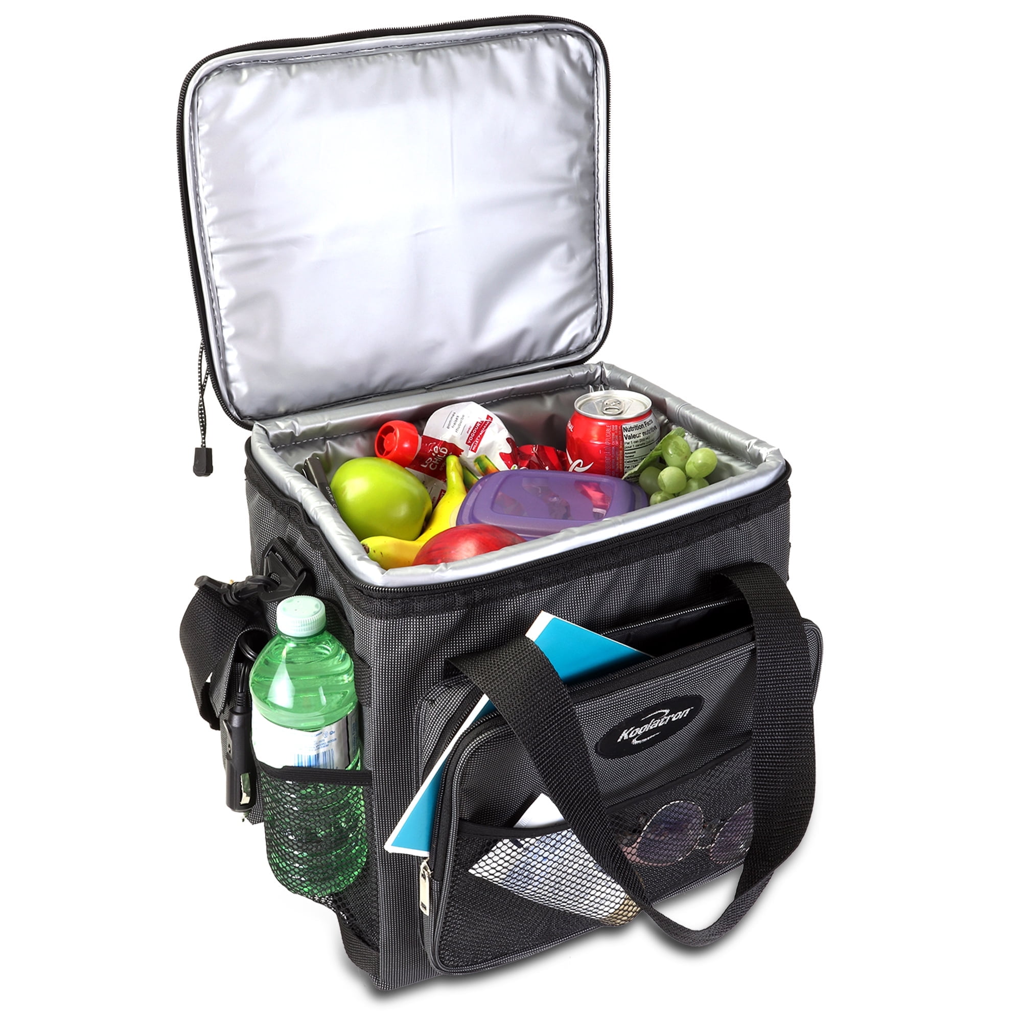 Koolatron 12V Electric Cooler Bag, 13L (14 qt), Collapsible, Gray/Black
