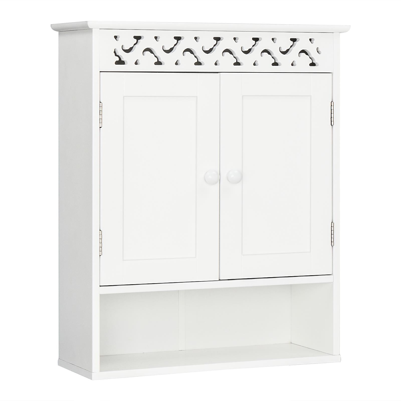 Ktaxon Wooden Bathroom Wall Medicine Cabinet, Adjustable Shelf, White Finish