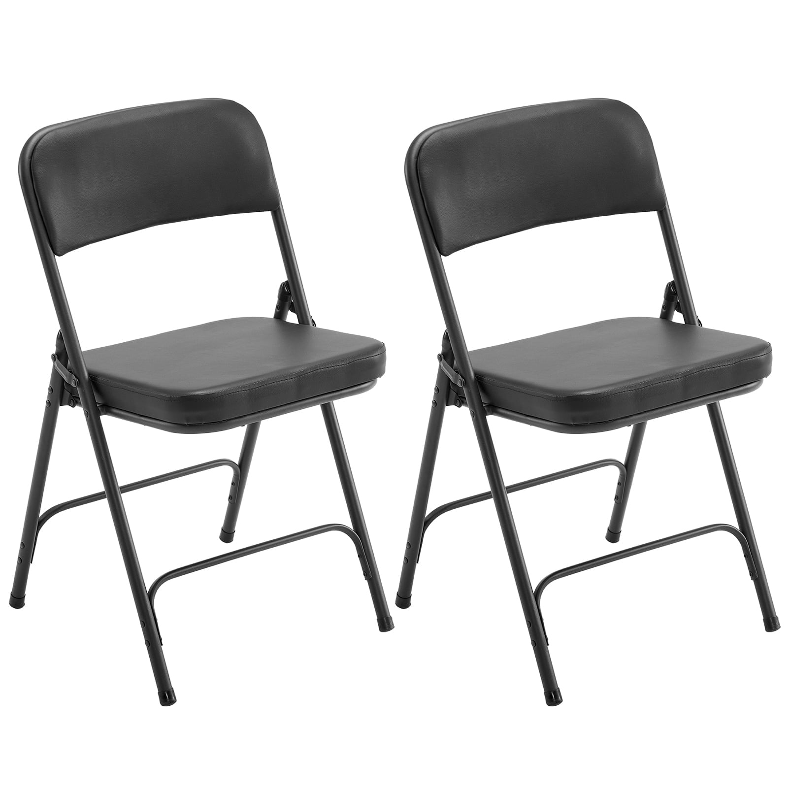 Ktaxon Folding Chairs Foldable Event Chairs with Super Soft Cushion, Ultra Thick Padded Chairs for Home, Office and Party Set of 2 Black
