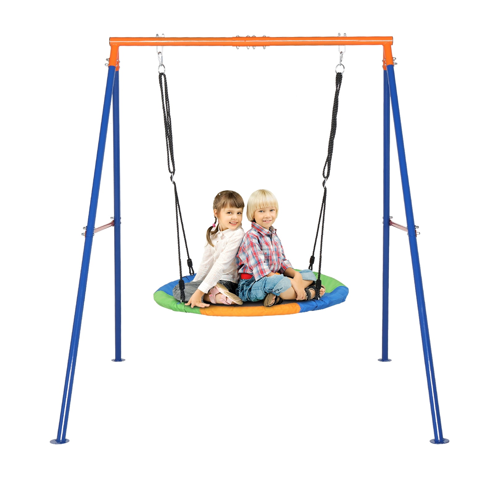 Ktaxon 550lbs Capacity Kids Swing Set with Heavy Duty A-Frame Metal Swing Stand, 40" Saucer Swing, for Backyard, Playground, Outdoor