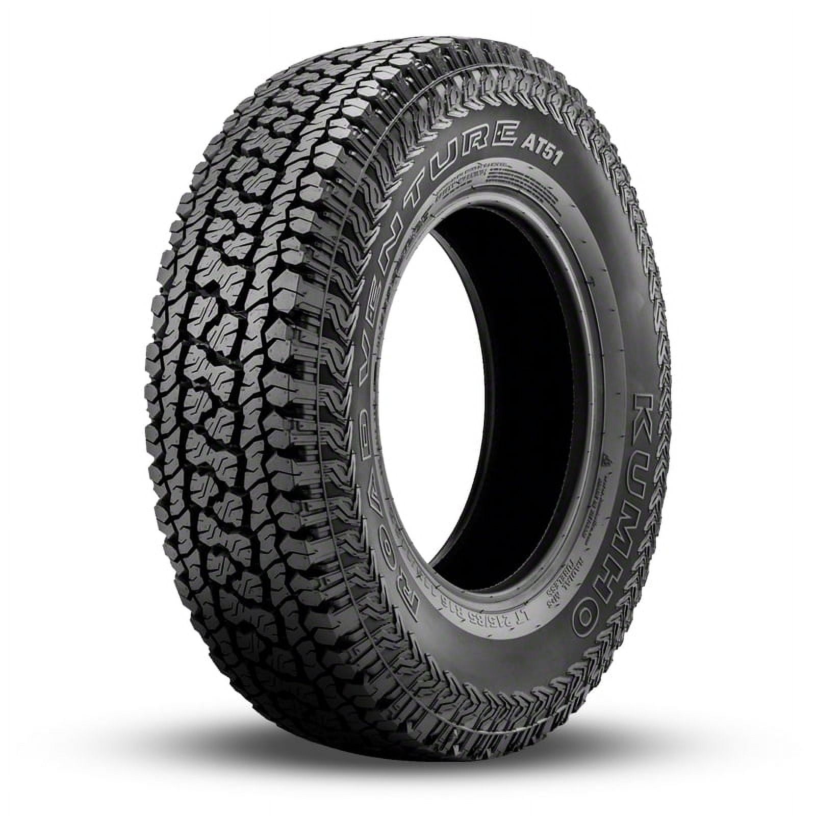 Kumho Road Venture AT51 All Terrain 275/65R18 114T Light Truck Tire Fits: 2019-23 Chevrolet Silverado 1500 LT Trail Boss, 2004-14 Ford F-150 FX4