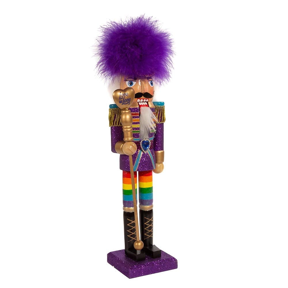 Kurt Adler 15-Inch Purple and Gold Pride Christmas Nutcracker