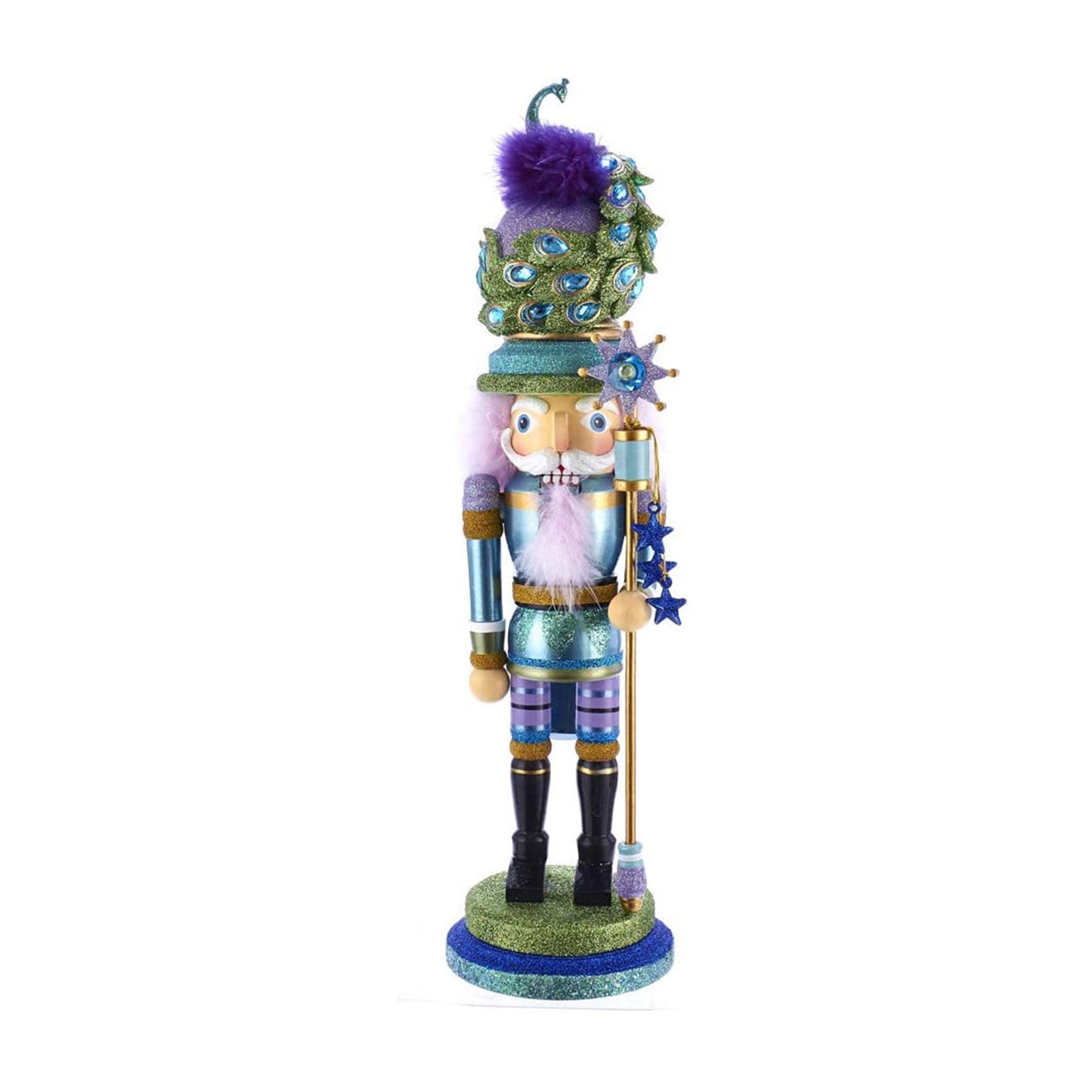 Kurt Adler 17.5-Inch Hollywood™ Peacock Hat Nutcracker