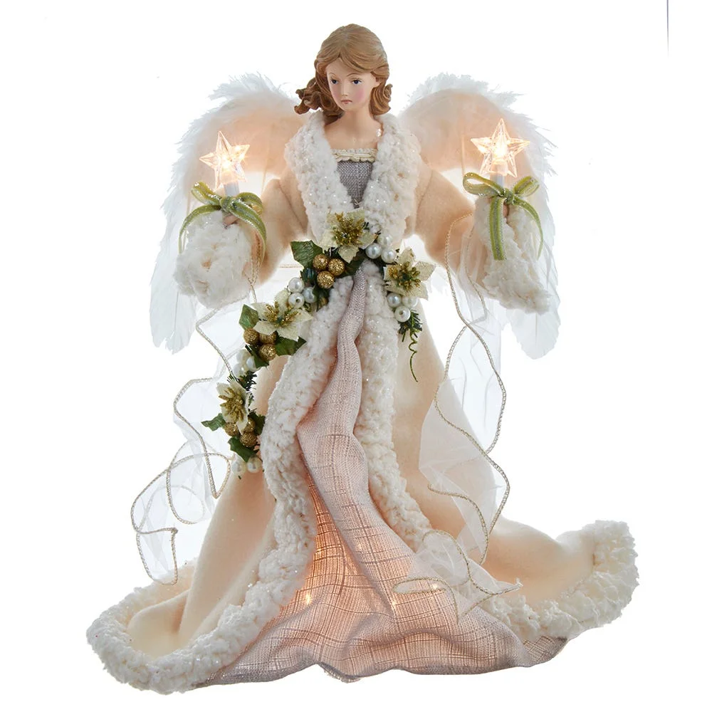 Kurt S. Adler UL2227 Lighted Treetopper, Ivory, Gray