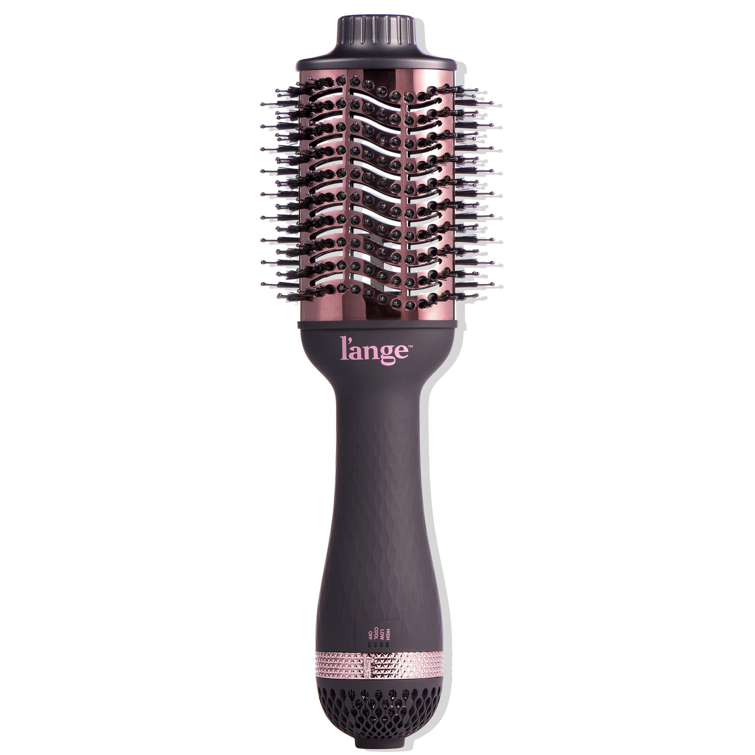 L'ange Hair Le Volume 2-in-1 Titanium Blow Dryer Brush Blush Hot Air Brush with Oval Barrel