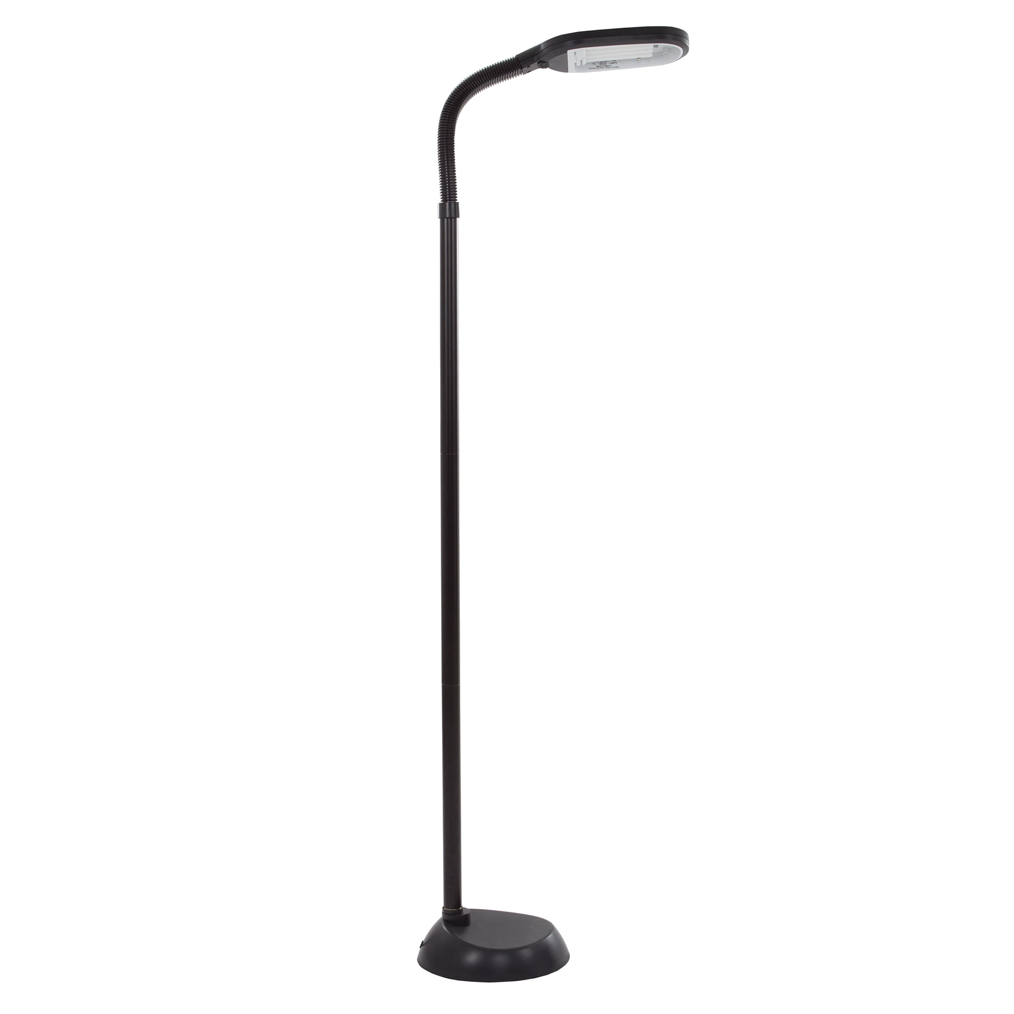 Lavish Home Natural Sunlight Floor Lamp with Bendable Neck 60 Inch (Black)
