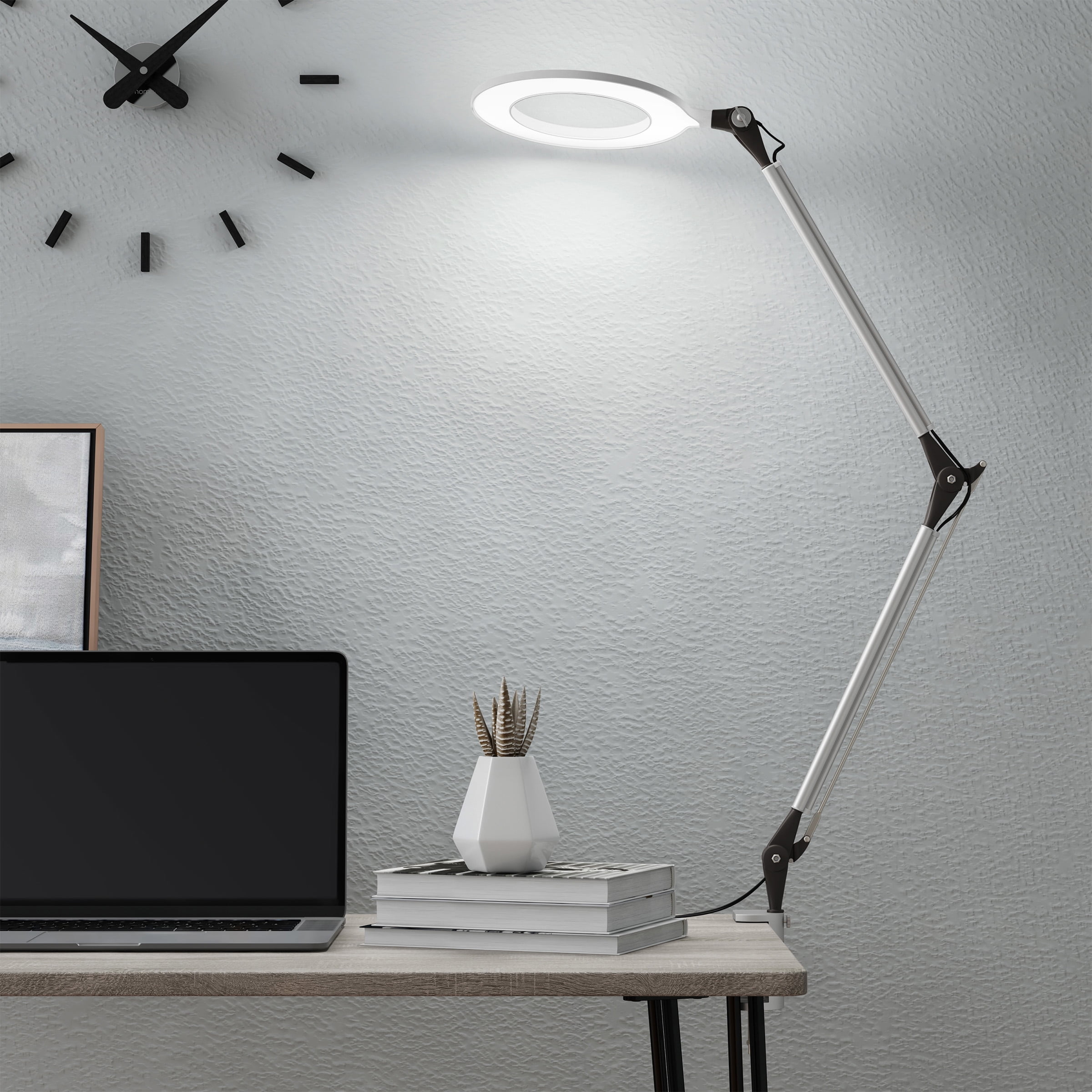 Lavish Home Swing Arm Architect LED Desk Lamp with Clamp for Home Office