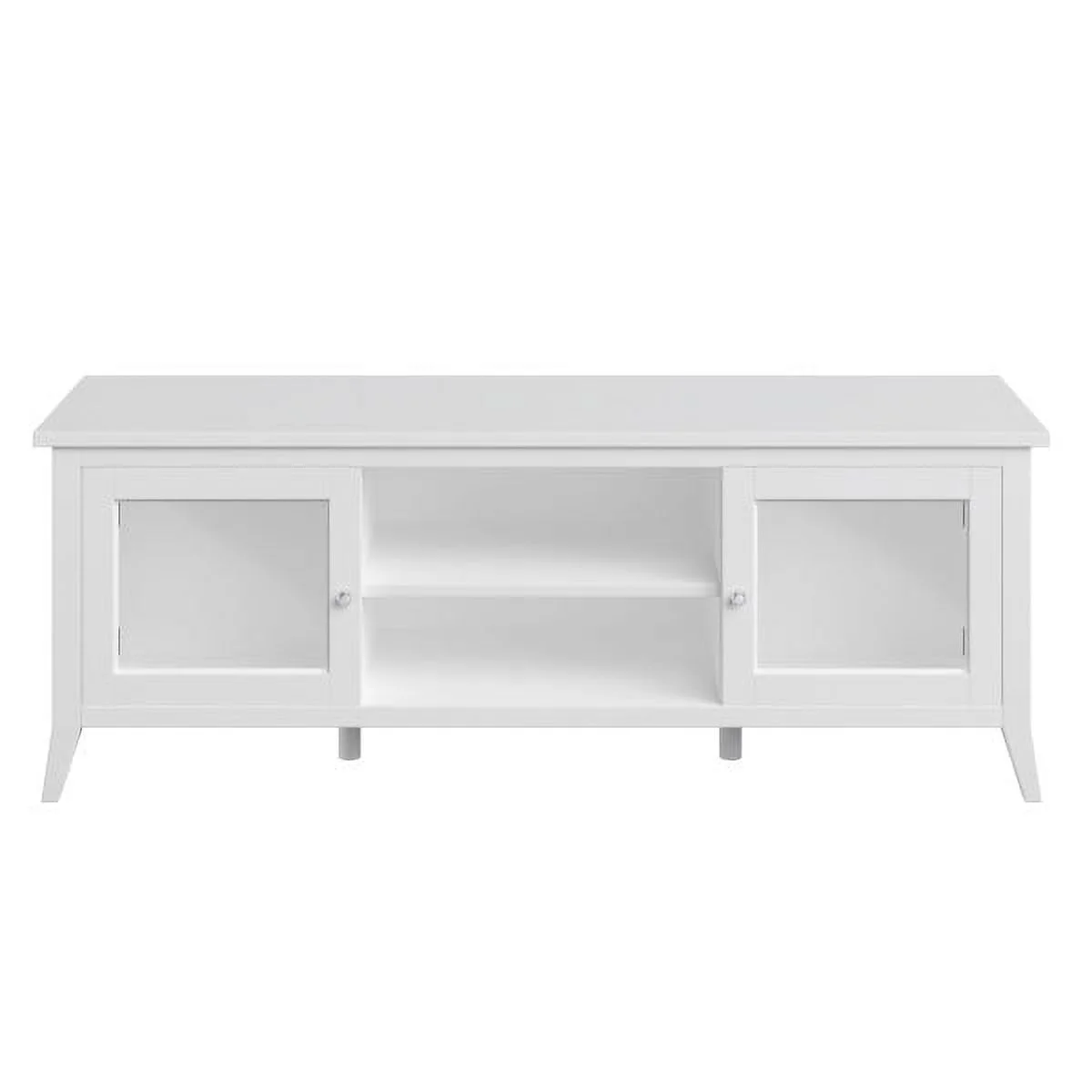 Lavish Home 55-inch TV Stand with 2 Cubbies and 2 Open Shelves, Entertainment Center for Living Room, Bedroom, or Entryway, White