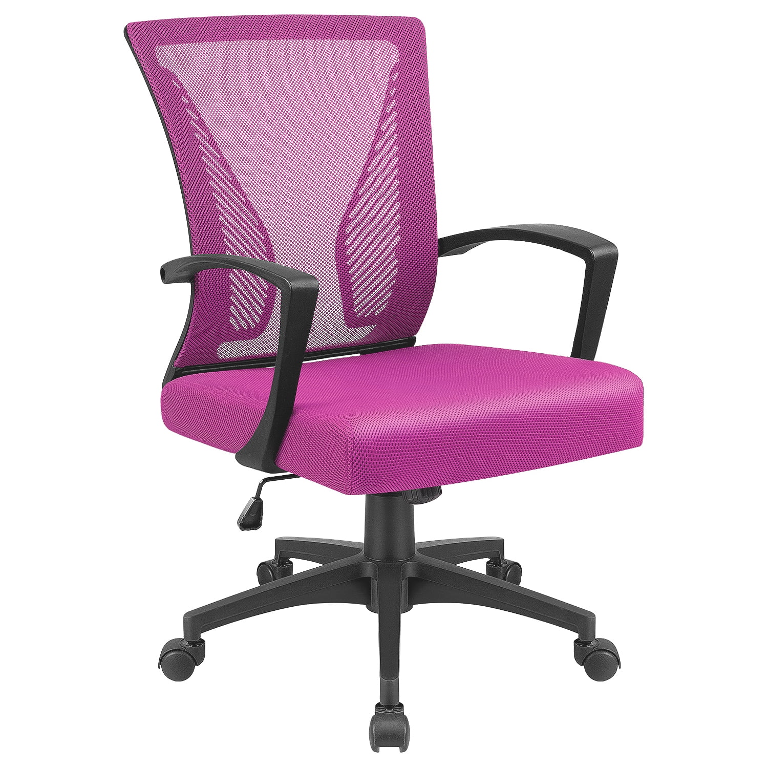 Lacoo Mid-back Mesh Office Chair Desk Chair Computer Task Chair with Lumbar Support and Armrest(Pink)