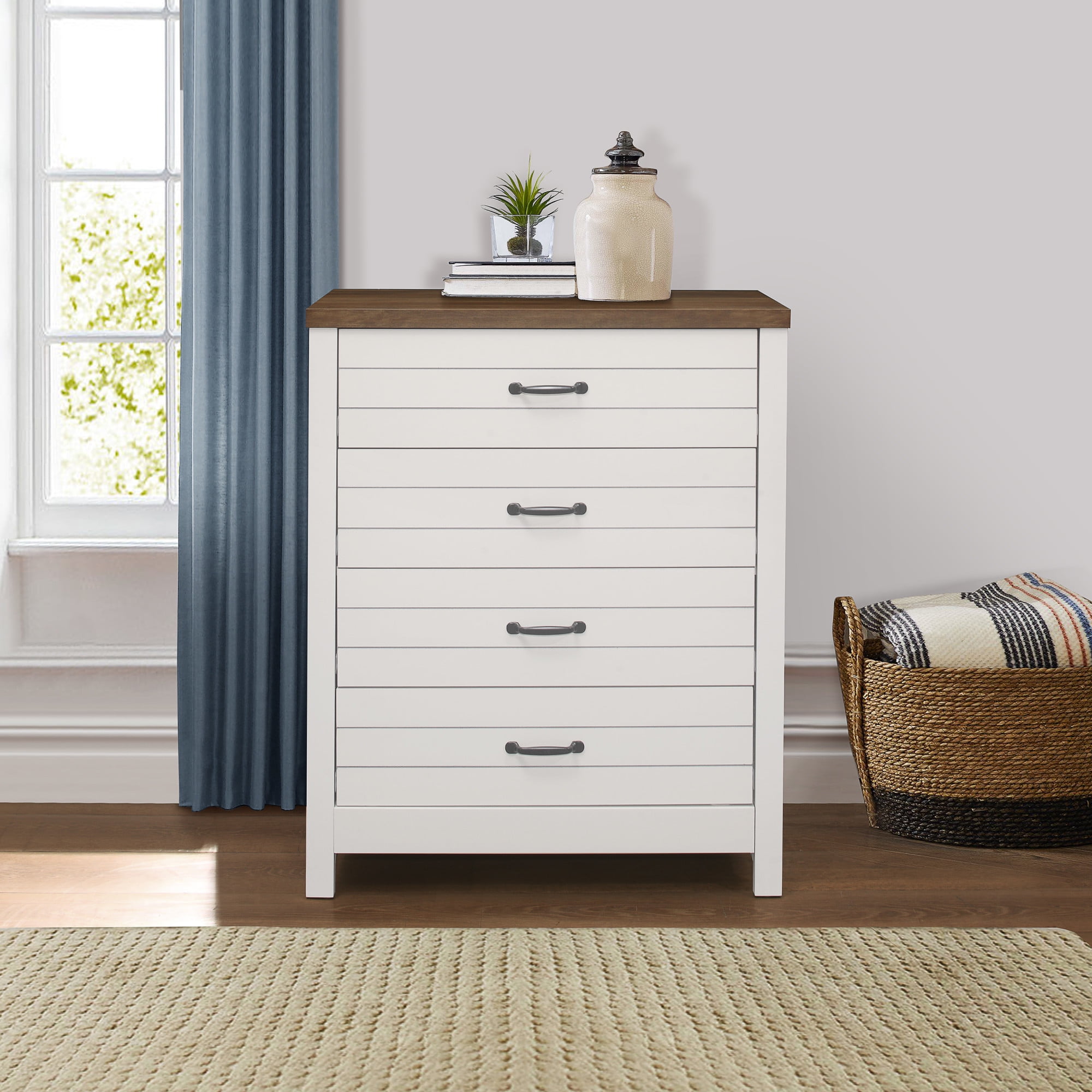 Lancaster Wood 4 Drawer Dresser, Ivory, by Hillsdale Living Essentials