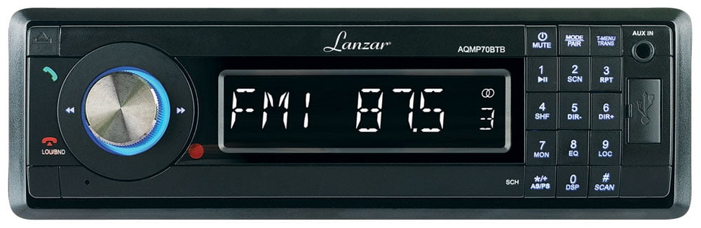 Lanzar AQMP70BTB - AM/FM-MPX In-Dash Marine Detachable Face Radio w/SD/MMC/USB Player & Bluetooth Wireless Technology