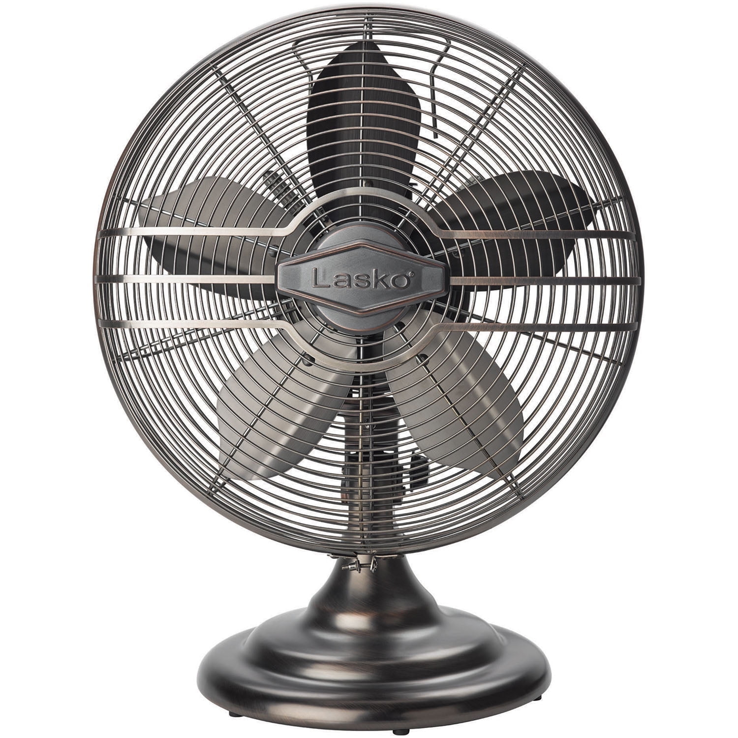 Lasko 12" 3-Speed Oscillating Classic Metal Table Fan, Bronze R12210