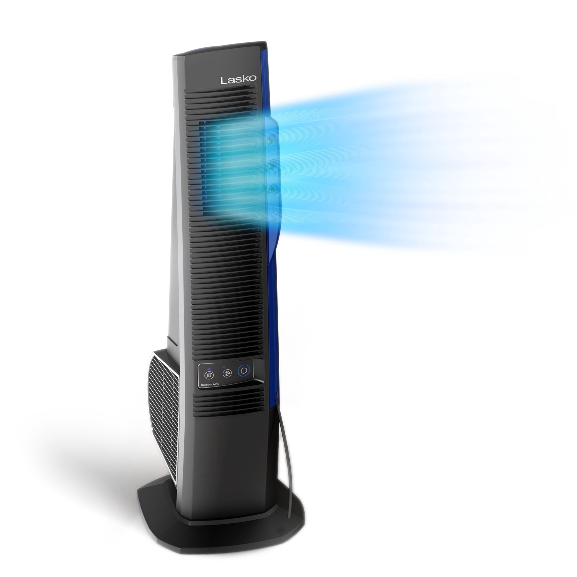 Lasko 42” Outdoor Misting Tower Fan with 10 Foot Power Cord, 4 Speeds, YF300, Black