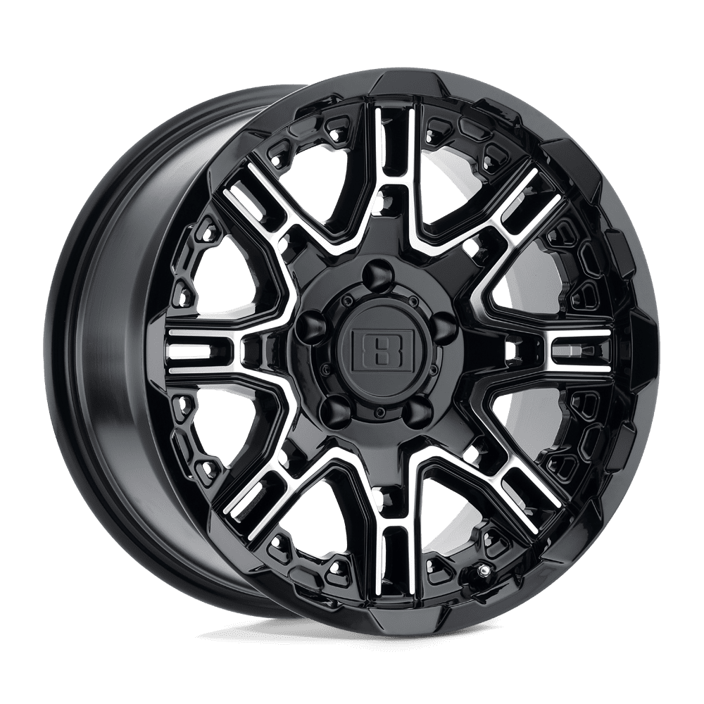 Level 8 Slingshot 17X8.5 5X127 -10Et 71.5Cb Gloss Black W/ Machined Face Wheel