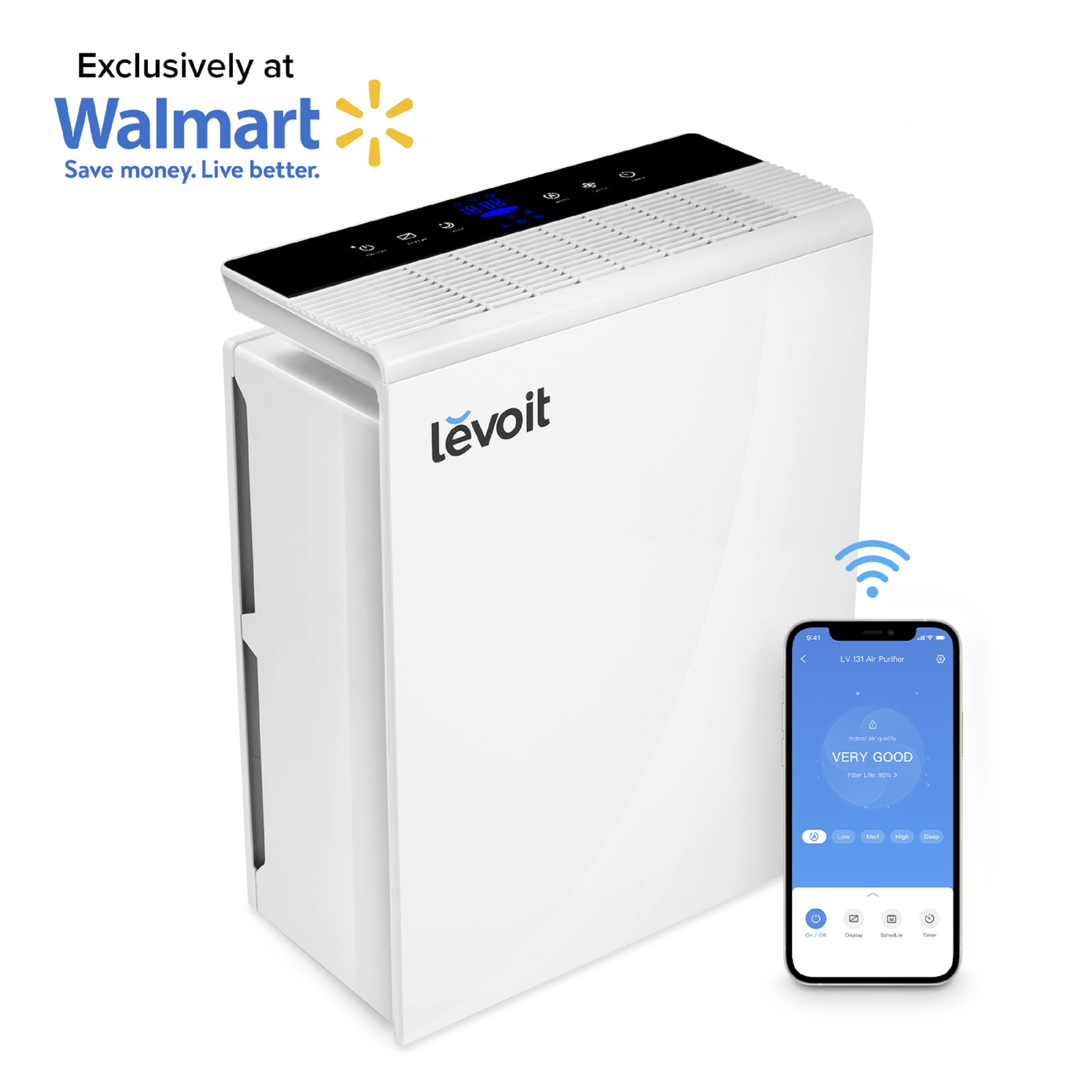 Levoit Smart Air Purifier LV-RH131S-WM, HEPA for Smoke & Odors, Bonus Filter, Energy Star