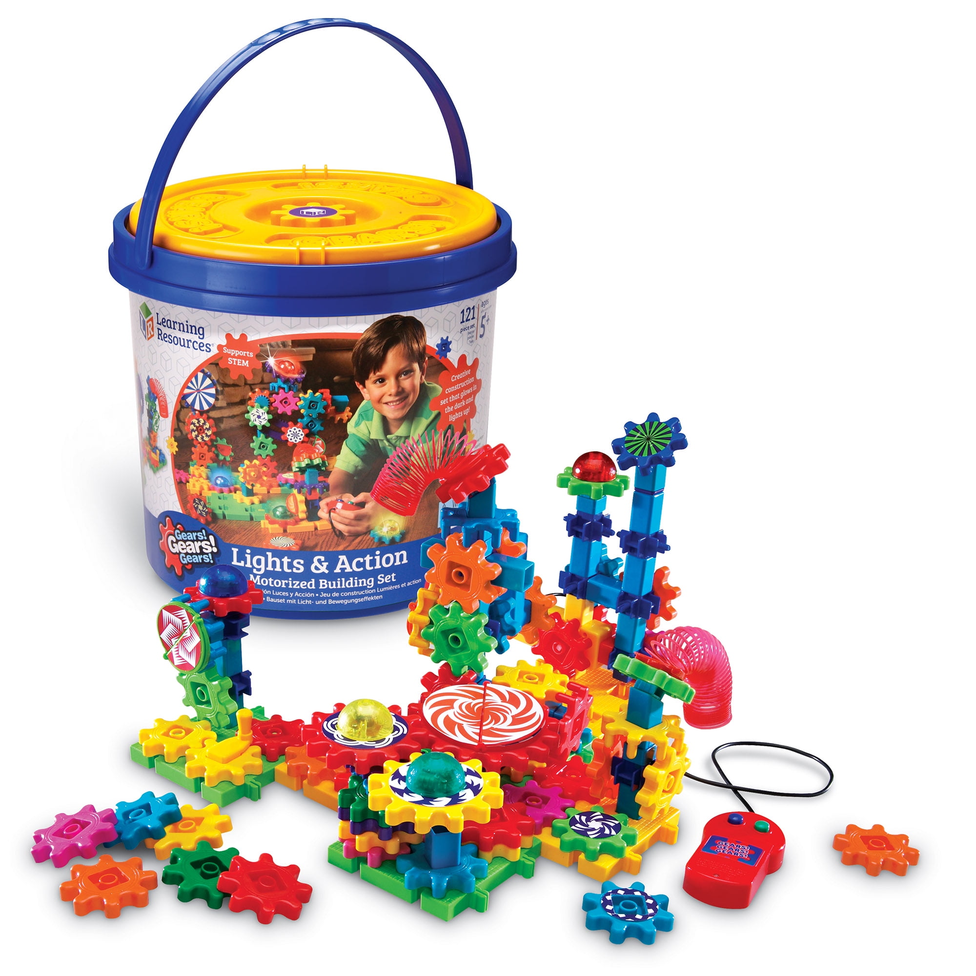 Learning Resources Gears! Gears! Gears! Lights & Action Building Toy Set Ages 5+ Year Old