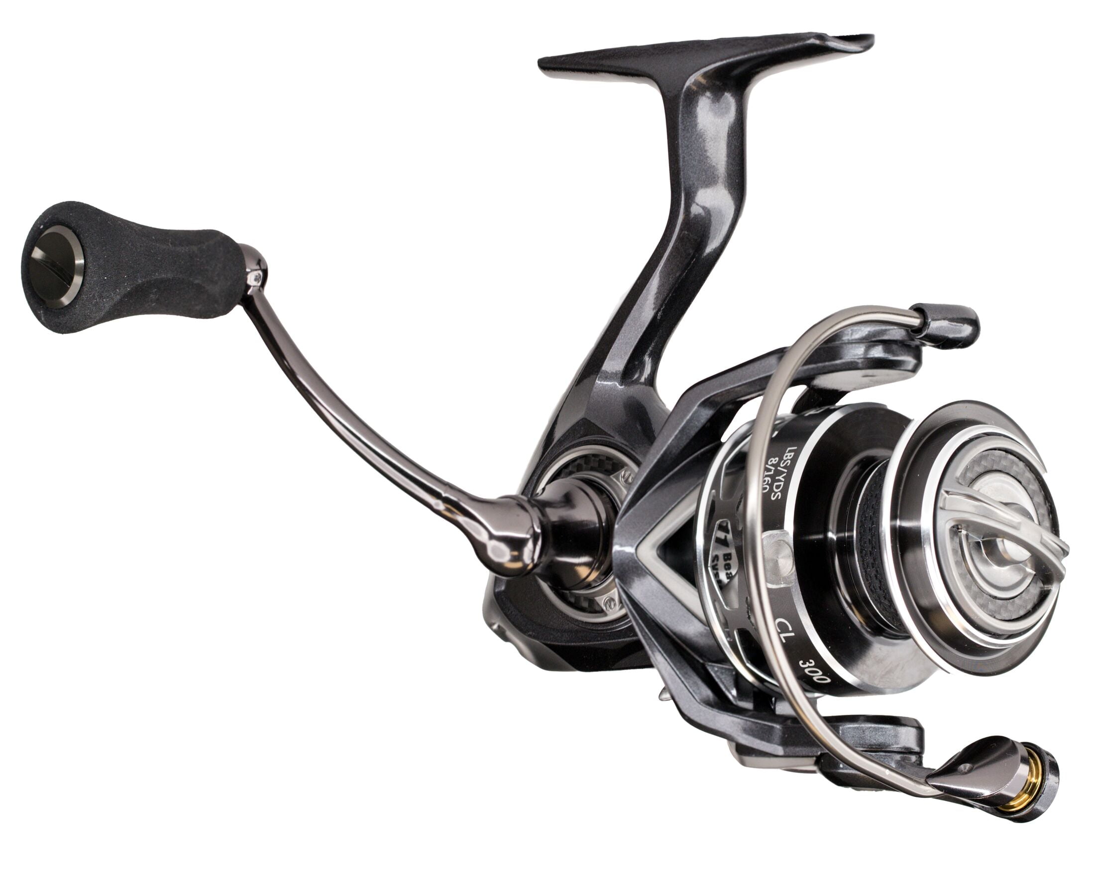 Lew's Custom Lite Series Spinning Fishing Reel, Size 200 Reel, Carbon Grey