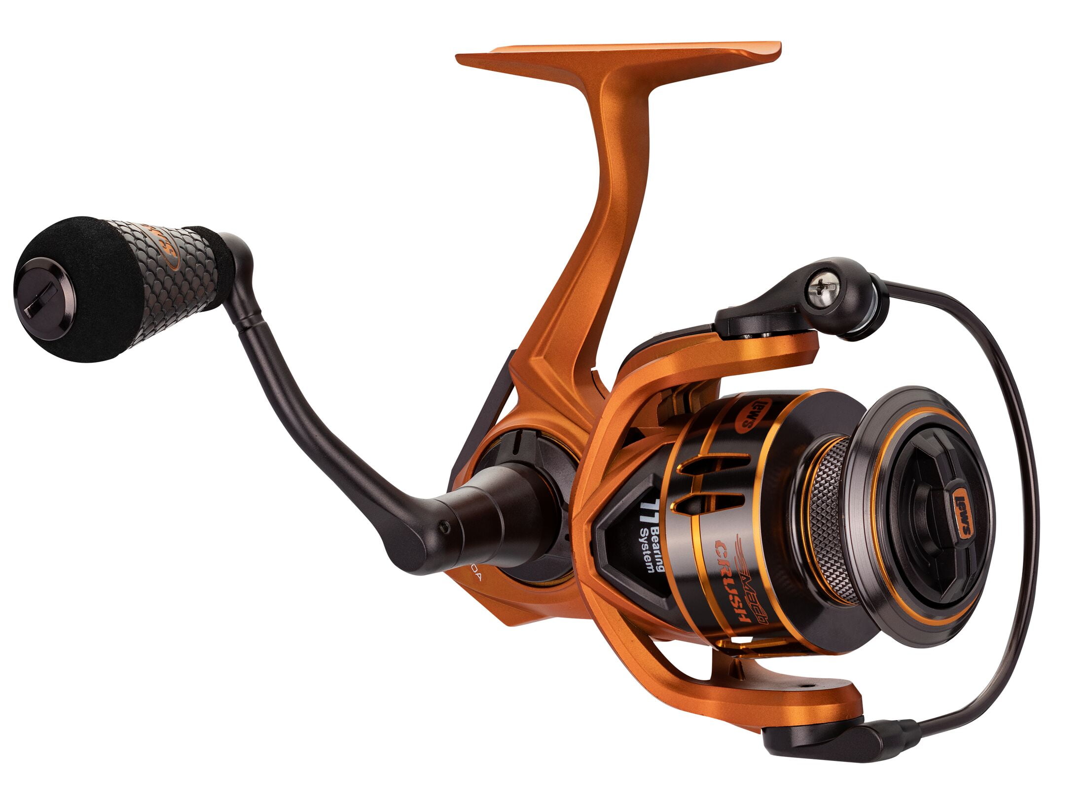 Lew's Mach Crush Spinning Fishing Reel, Size 300 Reel, Orange
