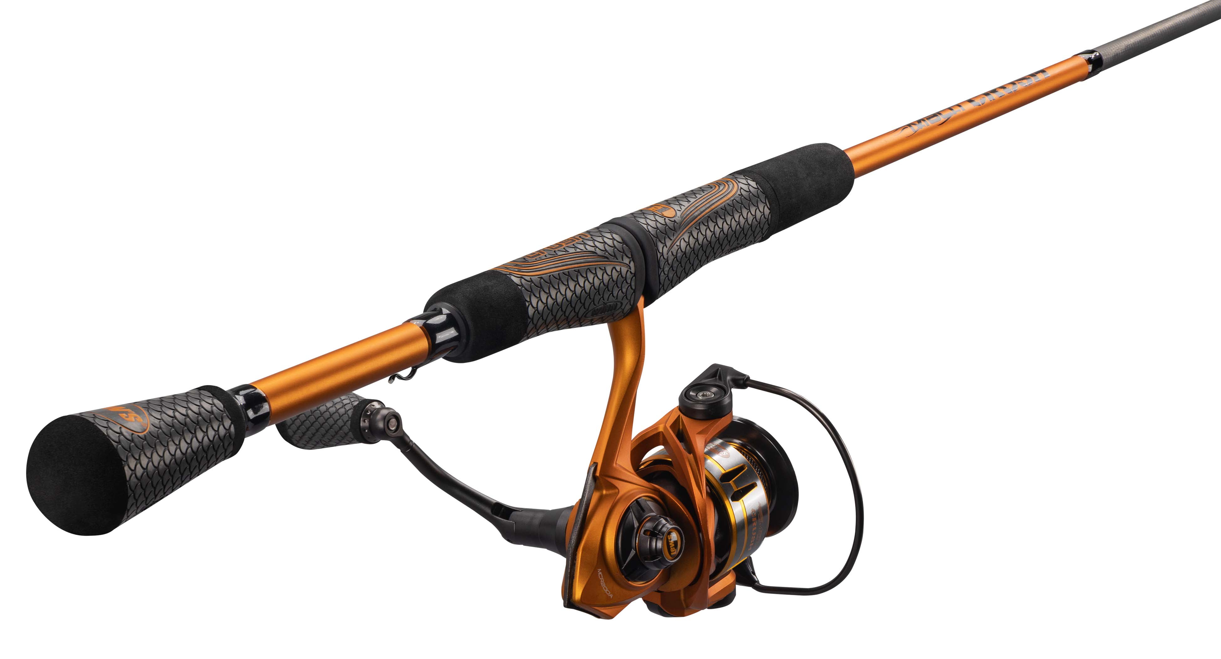 Lew's MACH Crush Spinning Reel and Fishing Rod Combo, 7-Foot Fishing Rod, Size 30 Reel, Orange