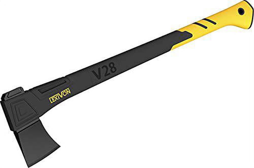 Lexivon v28 chopping axe, 28" lightweight fiberglass composite handle & ergonomic tpr grip, protective carrying sheath included (lx-v28)
