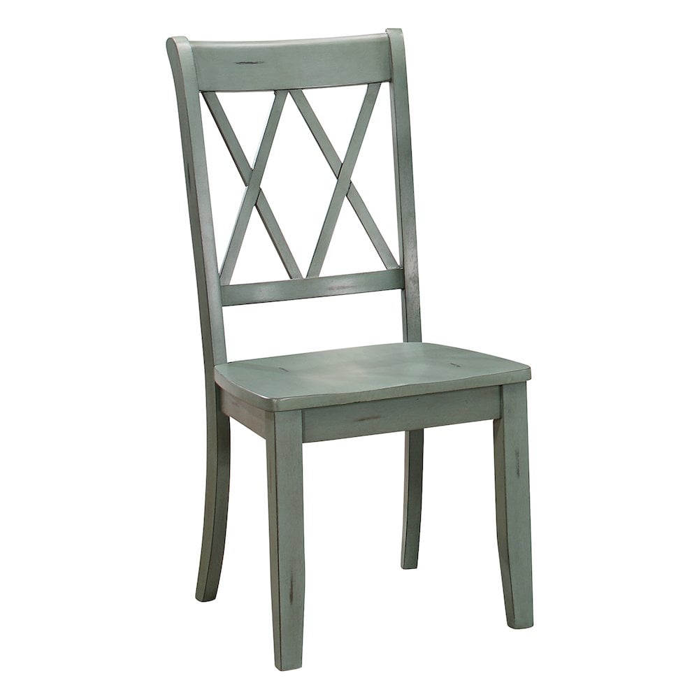 Lexicon Janina Contemporary Wood Dining Room Side Chair in Teal (Set of 2)