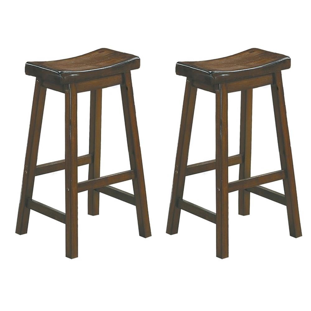 Lexicon Saddleback 29" Solid Wood Bar Stool in Cherry (Set of 2)