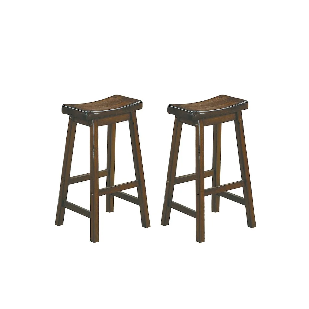 Lexicon Saddleback 29" Solid Wood Bar Stool in Cherry (Set of 2)