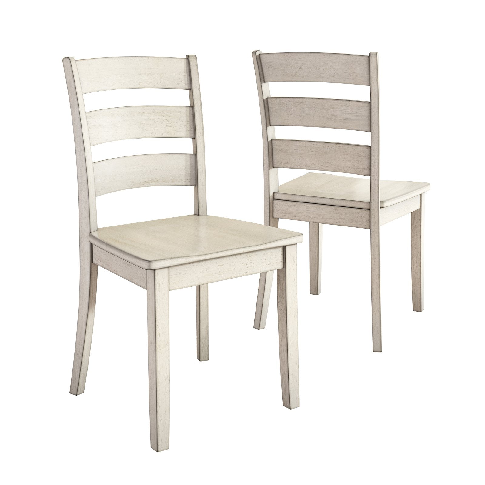 Lexington 5-Piece Dining Set with 48 Dining Table and 4 Ladder Back Chairs, Antique White