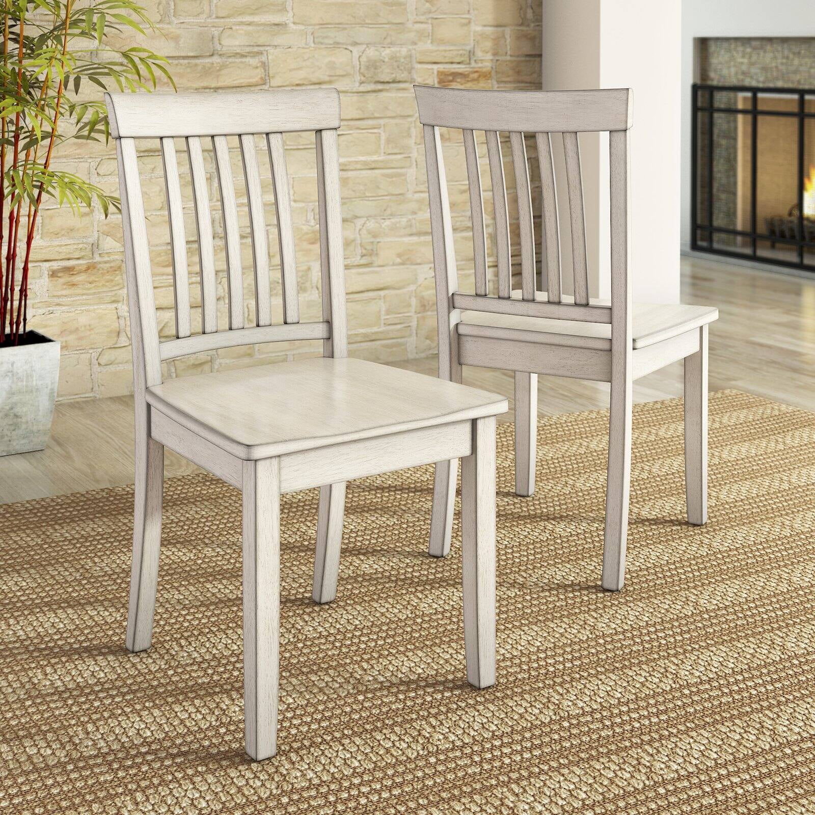 Lexington 5-Piece Dining Set with 48 Dining Table and 4 Mission Back Chairs, Antique White
