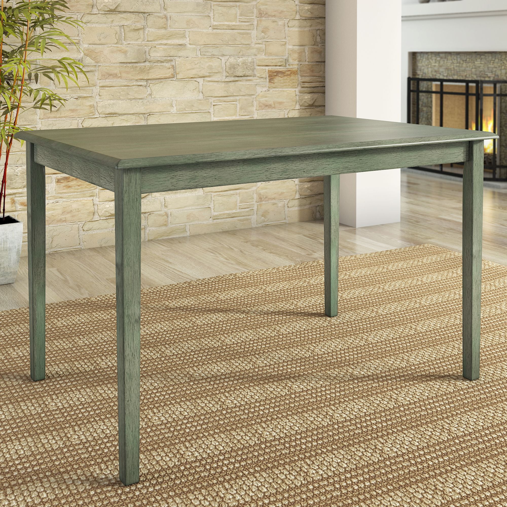 Lexington 5-Piece Dining Set with 48 Dining Table and 4 Slat Back Chairs, Antique Sage