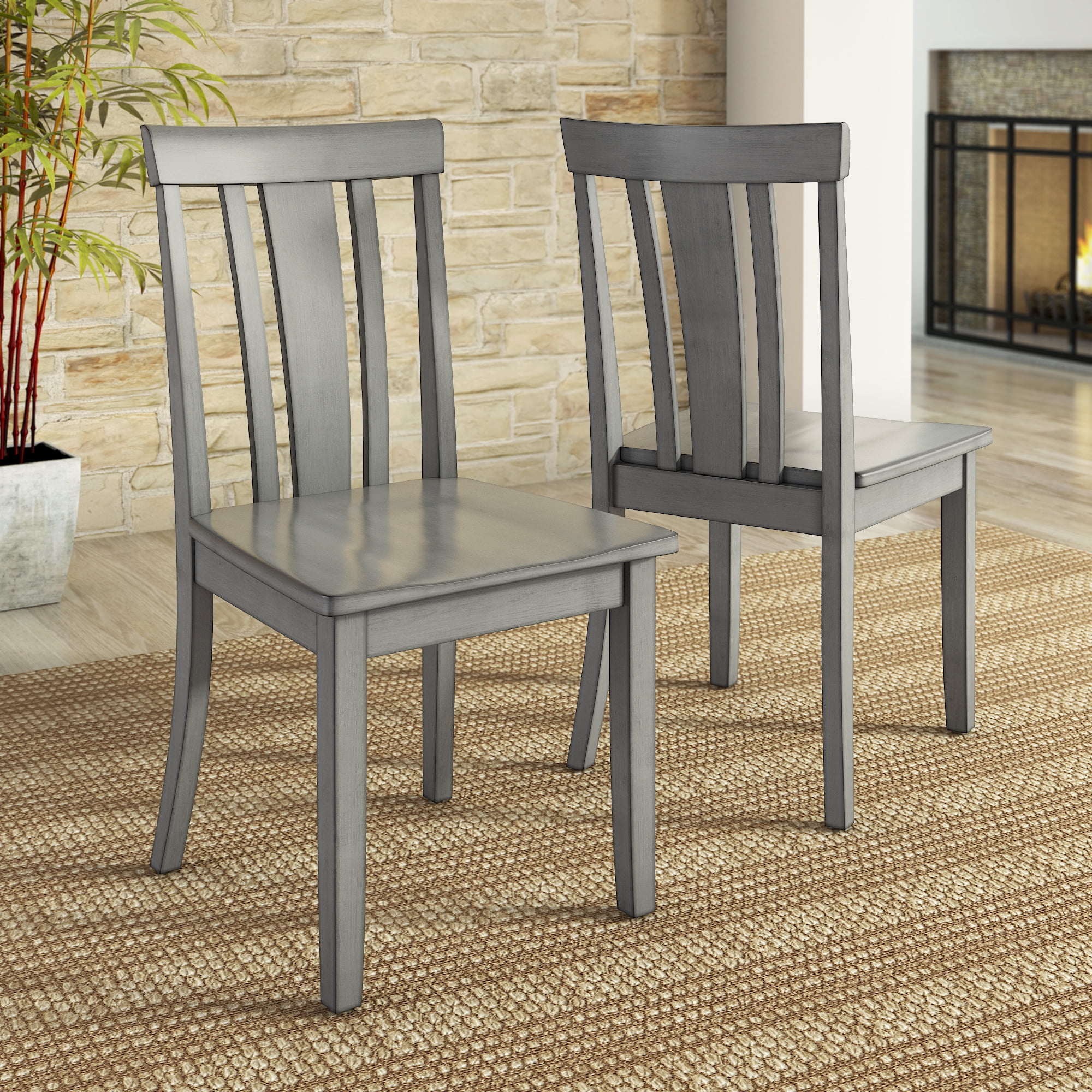 Lexington 7-Piece Dining Set with 60 Dining Table and 6 Slat Back Chairs, Antique Grey