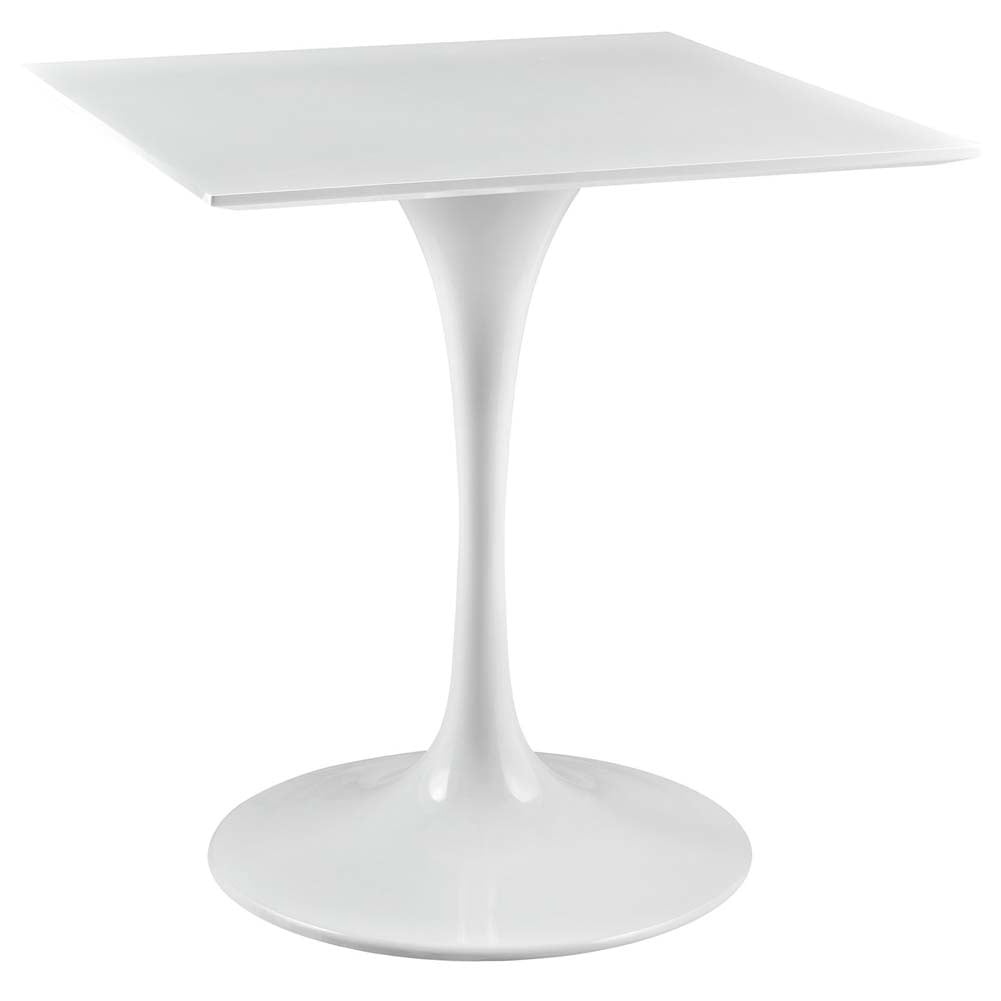 Modway Lippa 27.5" Square Modern Wood Top Dining Table in White