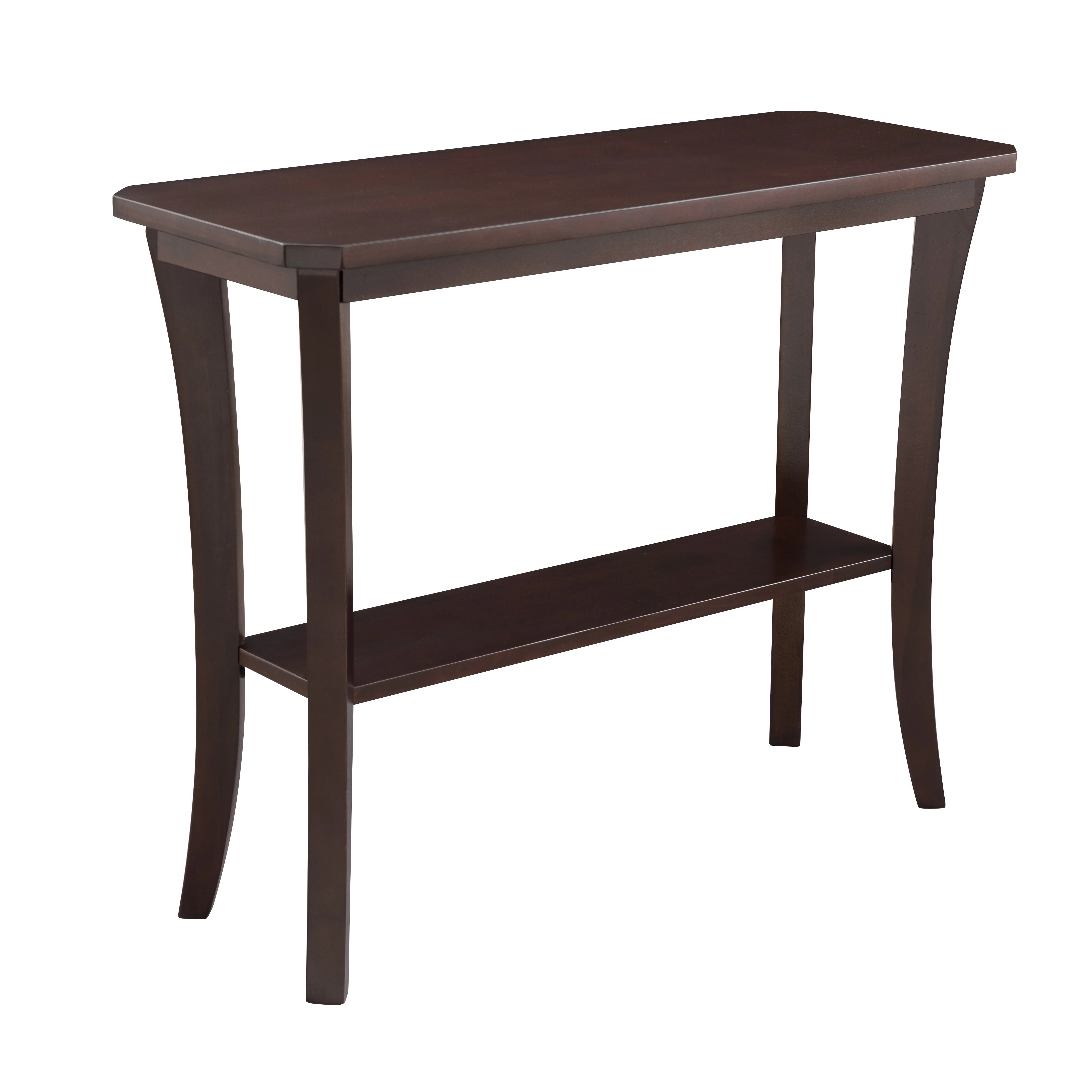 Leick Home Boa Solid Wood Console Hall Stand with Shelf, Chocolate Cherry