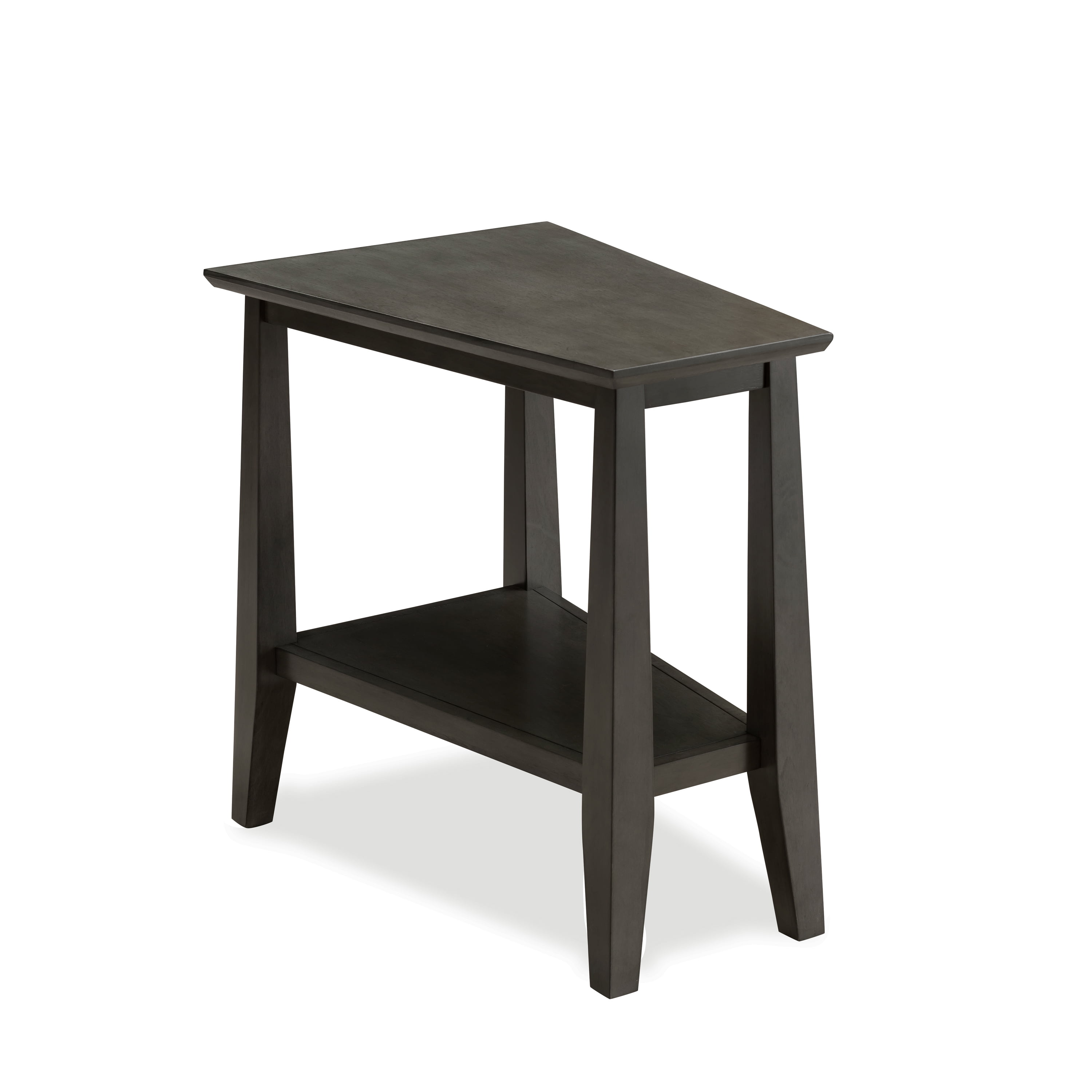 Leick Home 10402-GR Delton Recliner Wedge Side Table with Shelf, Smoke Gray