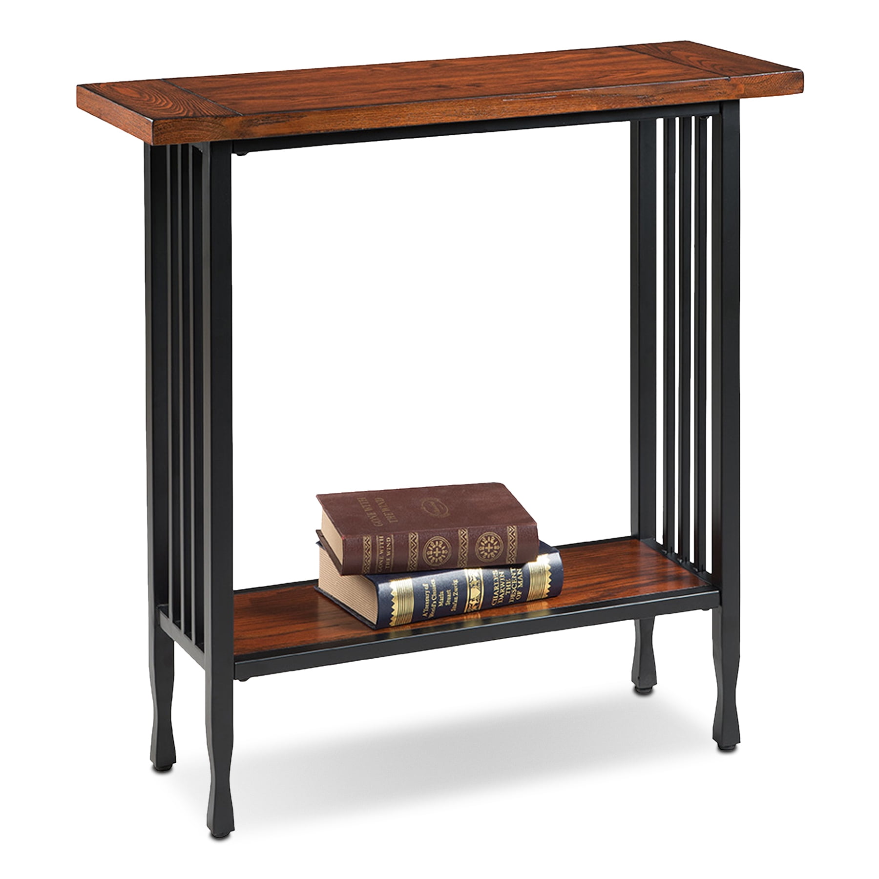 Leick Home Ironcraft Rustic Console Table with Shelf, Mission Oak
