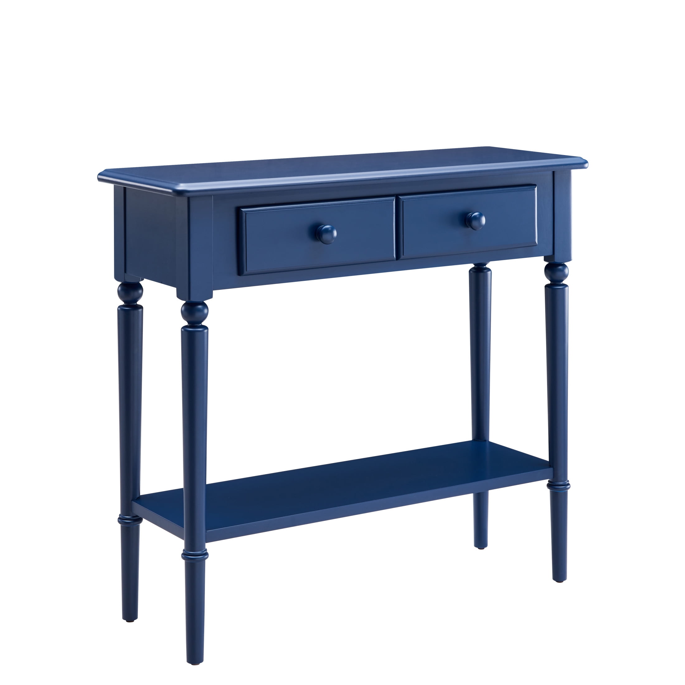 Leick Home 20027-NV Coastal 30 in. Solid Wood Hall Console Table with Drawer Storage, Navy Blue