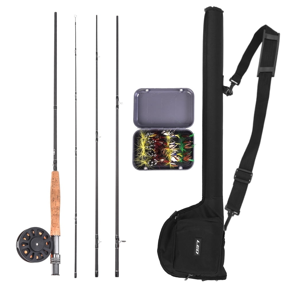 Leo ABS Lightweight, Ultra-Portable 9' Fly Fishing Rod and Reel Combo, 4-Piece
