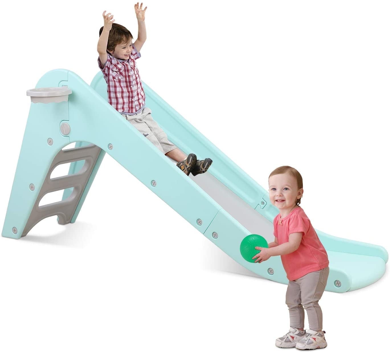 LAZY BUDDY Slide for Kids, Freestanding Toddler Slide and Play Climber Set for Indoor Outdoor Use