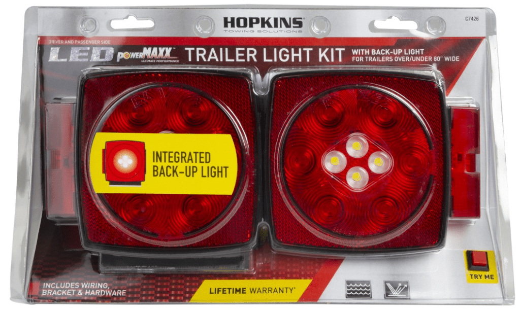 LED Submersible Combination Trailer Light Kit with Integrated Back-Up Lights