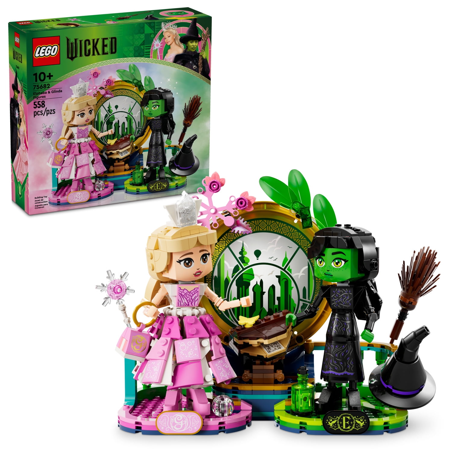 LEGO Wicked Elphaba & Glinda Figures Building Toy - Wicked Toy for Girls and Boys, Age 10+ - Buildable Wicked Dolls Gift for Kids - 75682