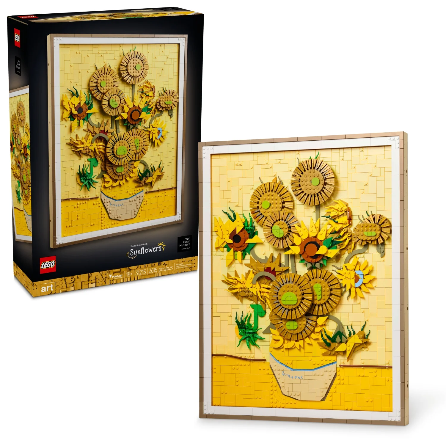LEGO Art Vincent Van Gogh – Sunflowers Building Set for Adults - Wedding Decor Idea - Brick Built Painting - Gift for Wedding, Bride, Bridesmaids - 31215