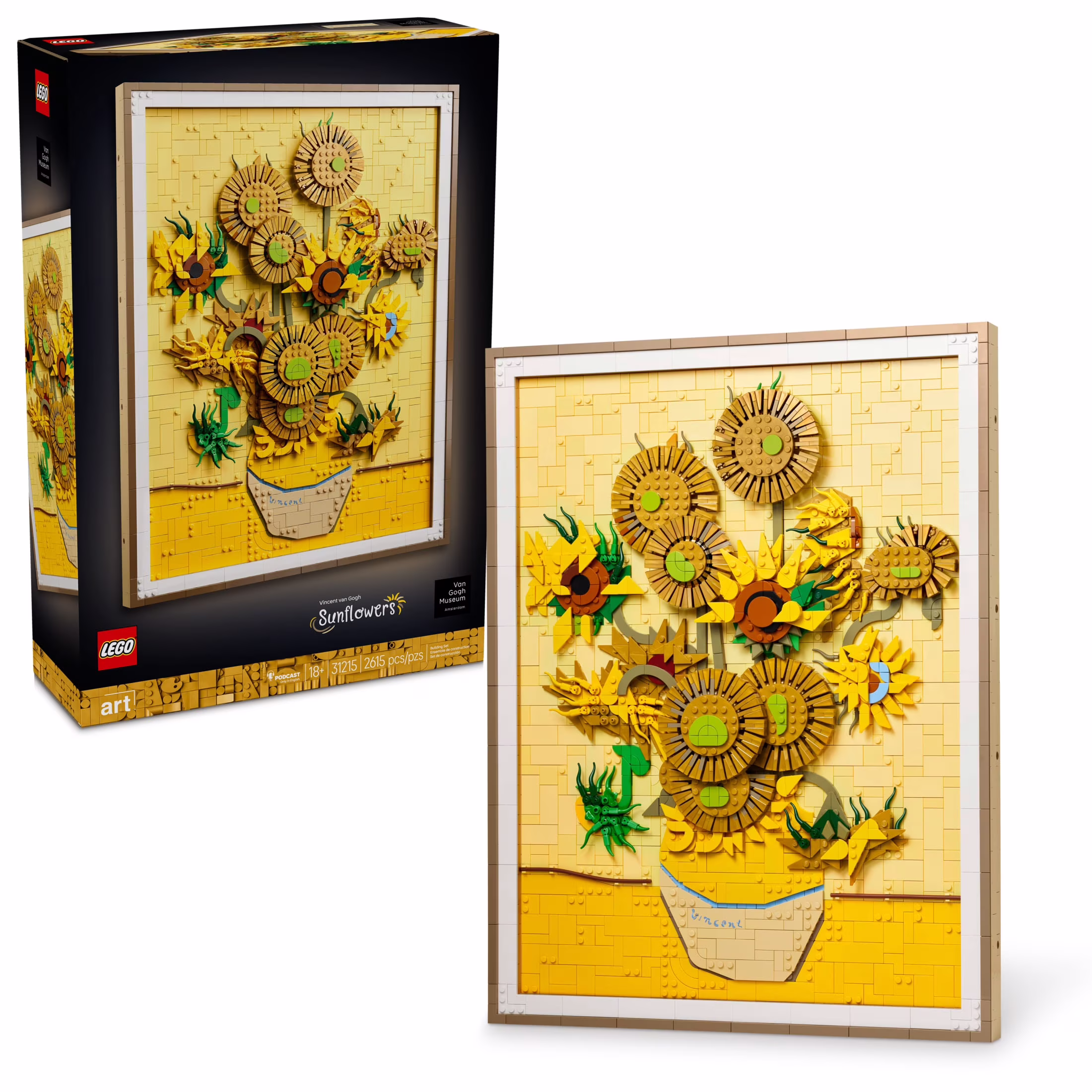 LEGO Art Vincent van Gogh – Sunflowers Building Set for Adults - Home Decor Idea - Brick Built Painting - Gift for Birthdays - 31215