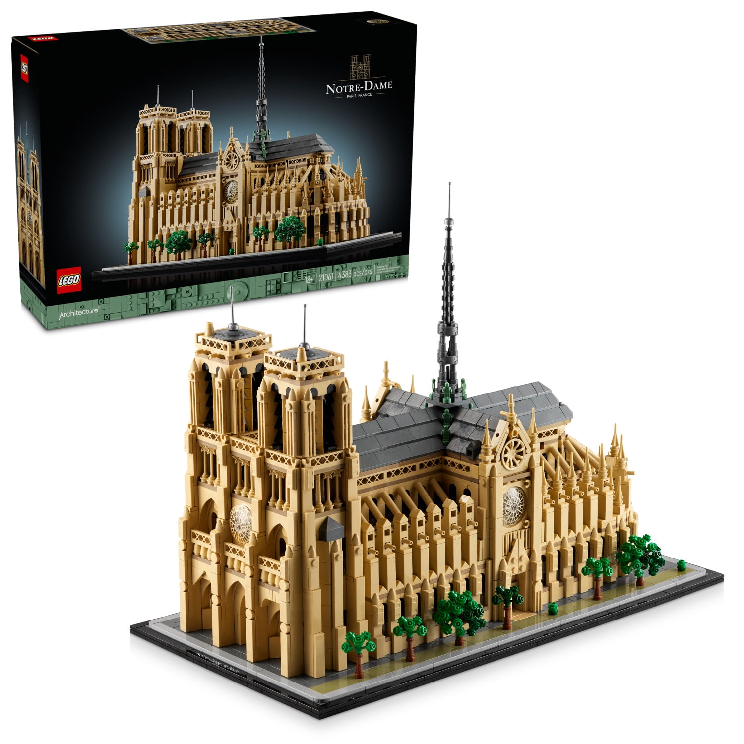 LEGO Architecture Notre-Dame de Paris Replica, Architectural Model Kit, Collectible Building Set for Adults, Build and Display France Souvenir, Paris Gift for Lovers of History, Travel and Art, 21061