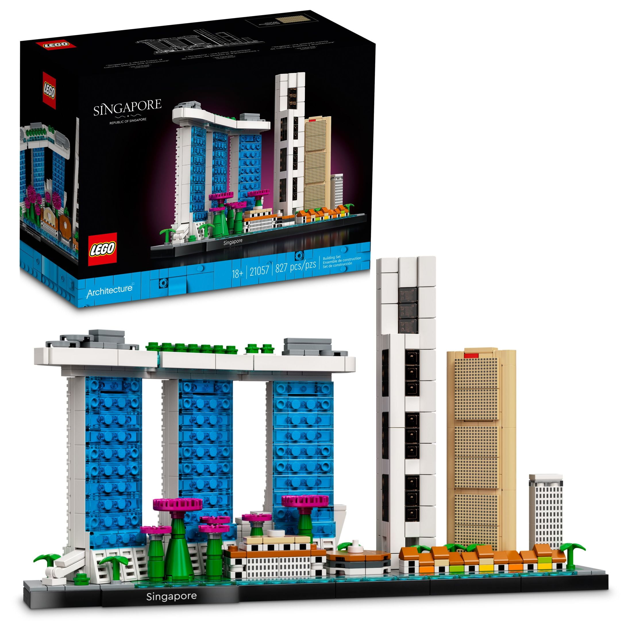LEGO 21057 Architecture Skyline Collection: Singapore 21057 Toy Building Kit (827 Pieces)