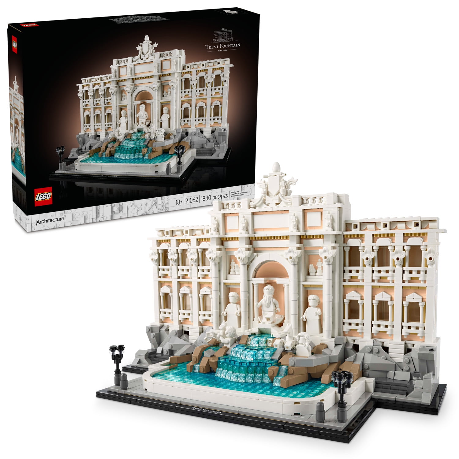 LEGO Architecture Trevi Fountain Building Set - Collectible 3D Puzzle of Italian Landmark Model for Display - DIY Arts and Craft for Adults - Gift for Wedding - 21062