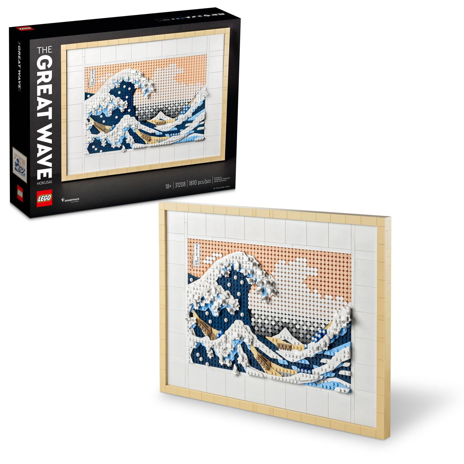 LEGO Art Hokusai The Great Wave Framed Japanese Wall Art Building Set - Unique 3D Puzzle Wall Decor for Home, Room, or Office - Arts and Crafts for Adults, Ages 18+ - Gift for Mother's Day - 31208