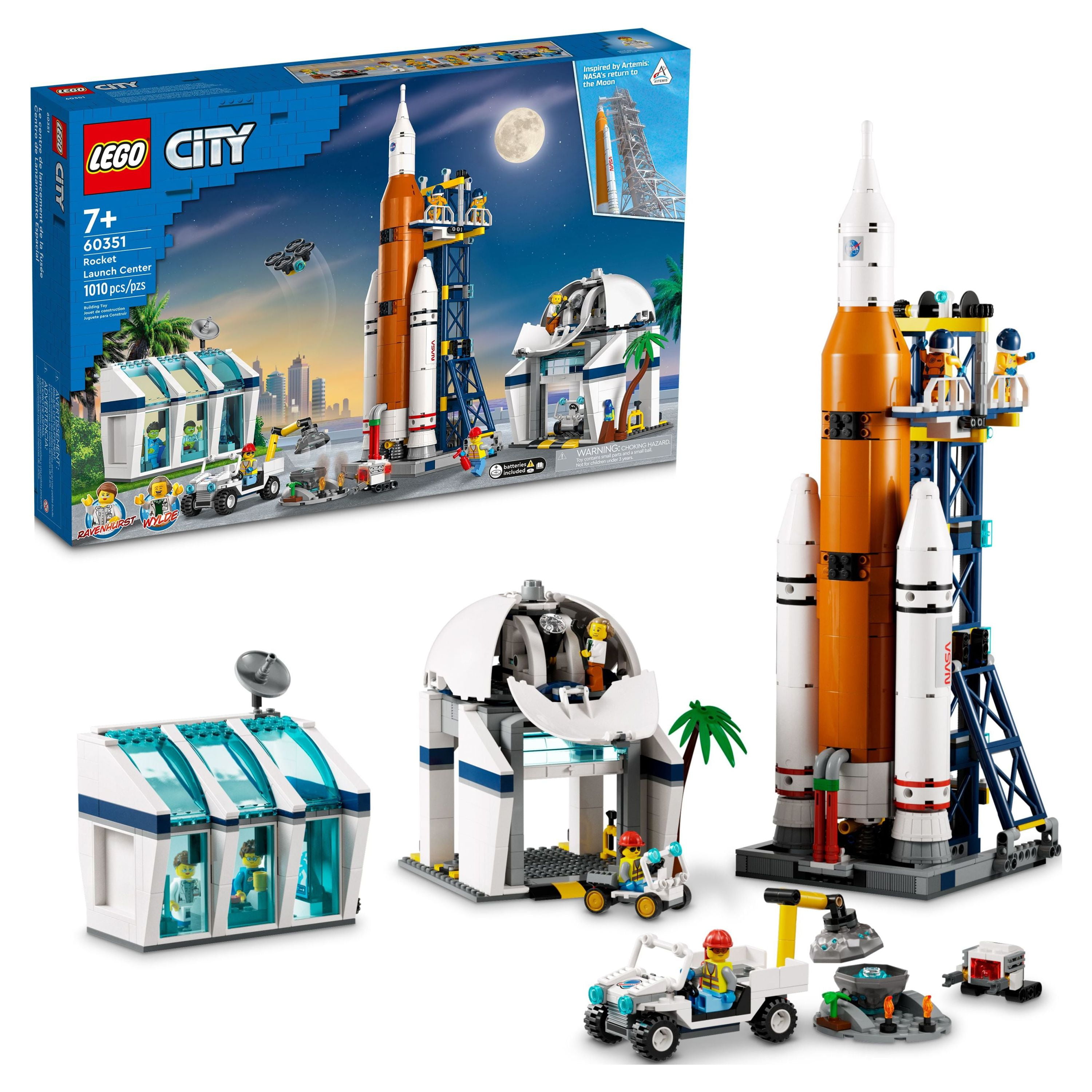 LEGO City Rocket Launch Center Building Toy Set 60351, NASA-Inspired Space Toy with Rocket, Launch Tower, Observatory, and Mission Control, Pretend Play Space Toy for Kids Boys Girls Age 7+ Years Old