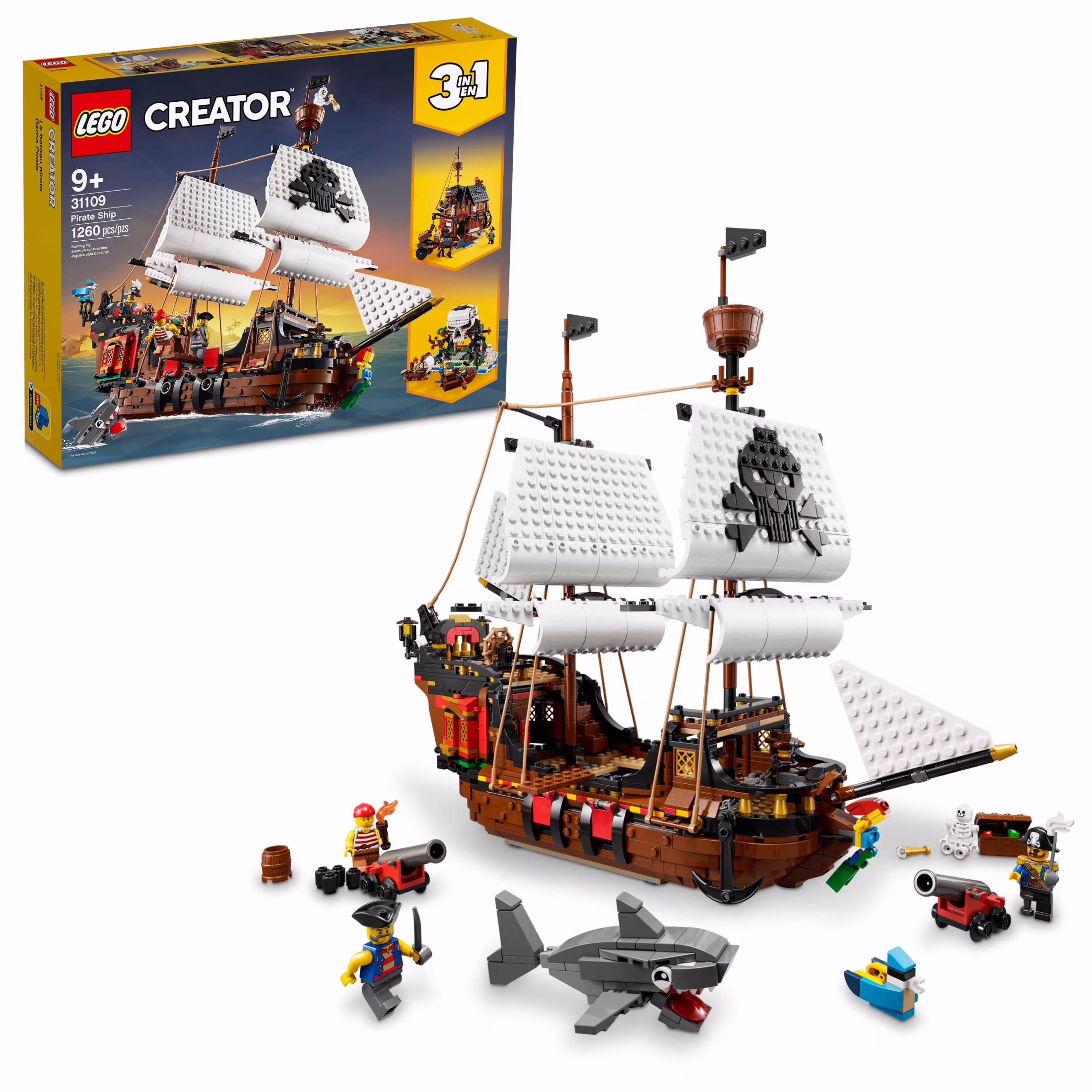 LEGO Creator 3 in 1 Pirate Ship 9+ years, 1260 pieces